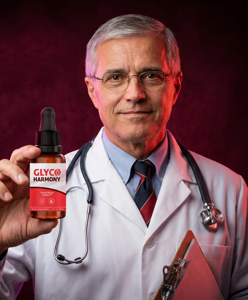 A clinician holding the dropper bottle